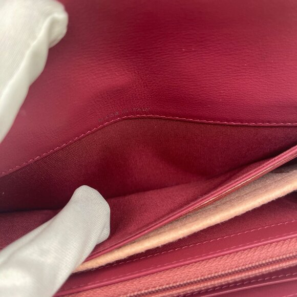 CHANEL CC Camellia Lambskin Quilted Flap Bag Wallet Chain Pink Purse - Picture 10 of 16